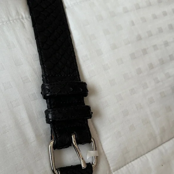 Hunting Season Black Snake-Skin Textured Belt Black Diamond Texture Swirling Snake Belt – Elliot Rhodes Ltd main image 4